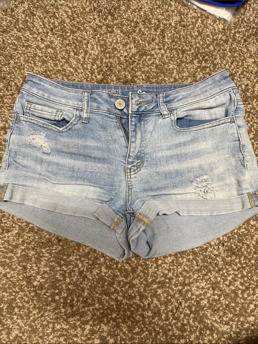 Sonoma Light Blue Distressed Rolled Hem Denim Shorts